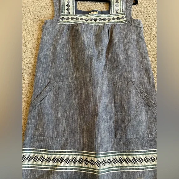 Faherty Hailee Dress Navy Jacquard Small - Picture 6 of 11